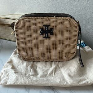 Tory Burch McGraw wicker camera bag